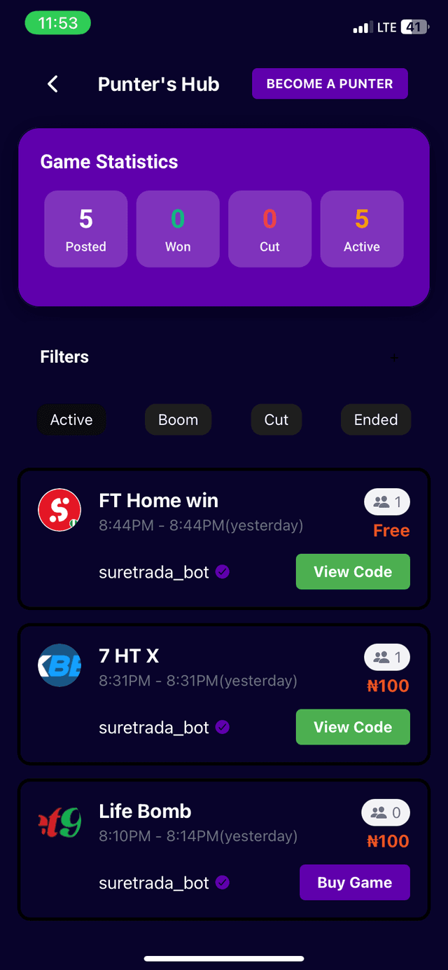 Punters Hub Mockup